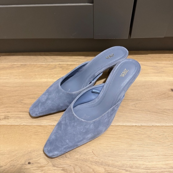 ZARA Blue Heeled Mule - Picture 4 of 4